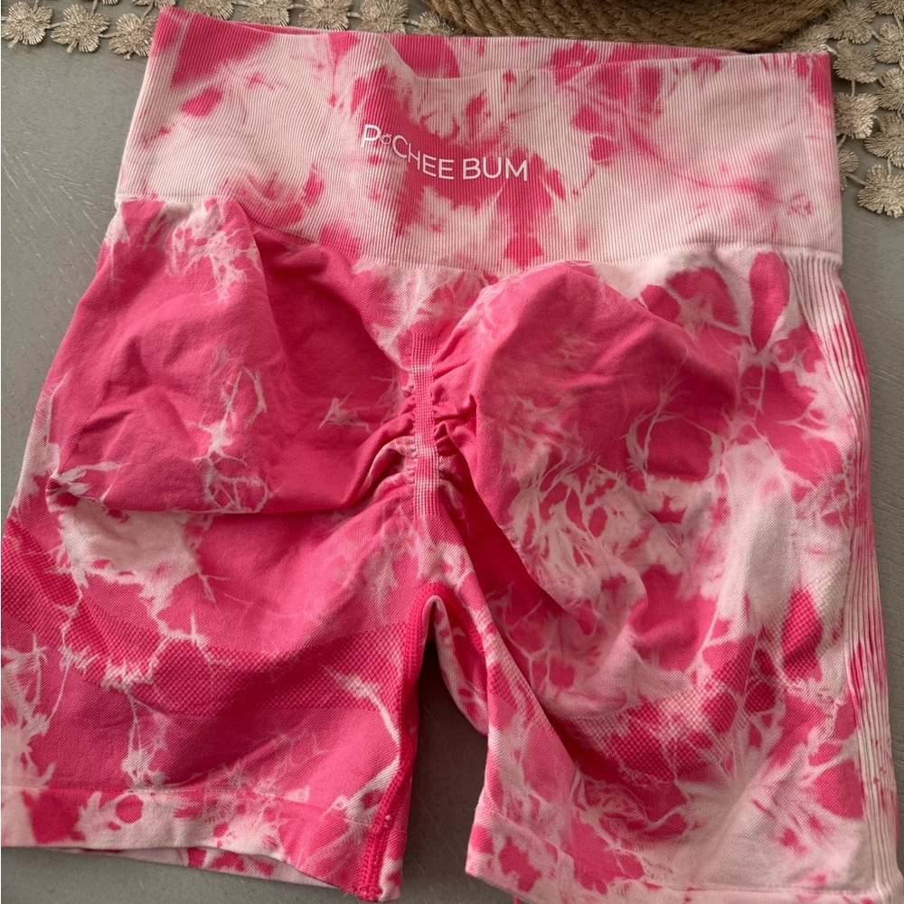 Peachy bum shorts fits, medium pink